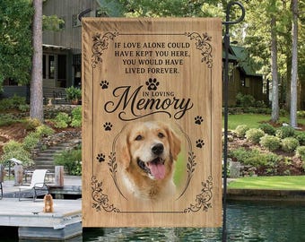 Bandeira de jardim personalizada em memória do seu animal de estimação, arte para jardim em homenagem a cães e gatos, decoração de parede em tecido para animais de estimação, bandeira personalizada para casa com foto do seu animal de estimação.