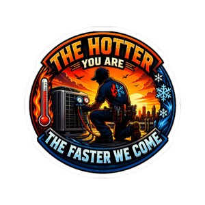 Sticker for HVAC Technicians Installers, HVAC Tech Sticker, Blue Collar Trades Decal, AC Repair Gift for Toolbox Water Bottle