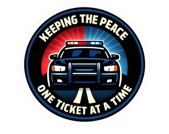 Calcomanía para agentes de policía, calcomanía para agentes del orden, manteniendo la paz con cada multa, humor sobre multas, regalo para coche patrulla, orgullo LEO