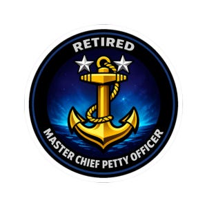 Adesivo para Suboficial-Chefe Aposentado, Decalque de Veterano, Presente de Orgulho para Praças Superiores, Homenagem à Aposentadoria na Marinha