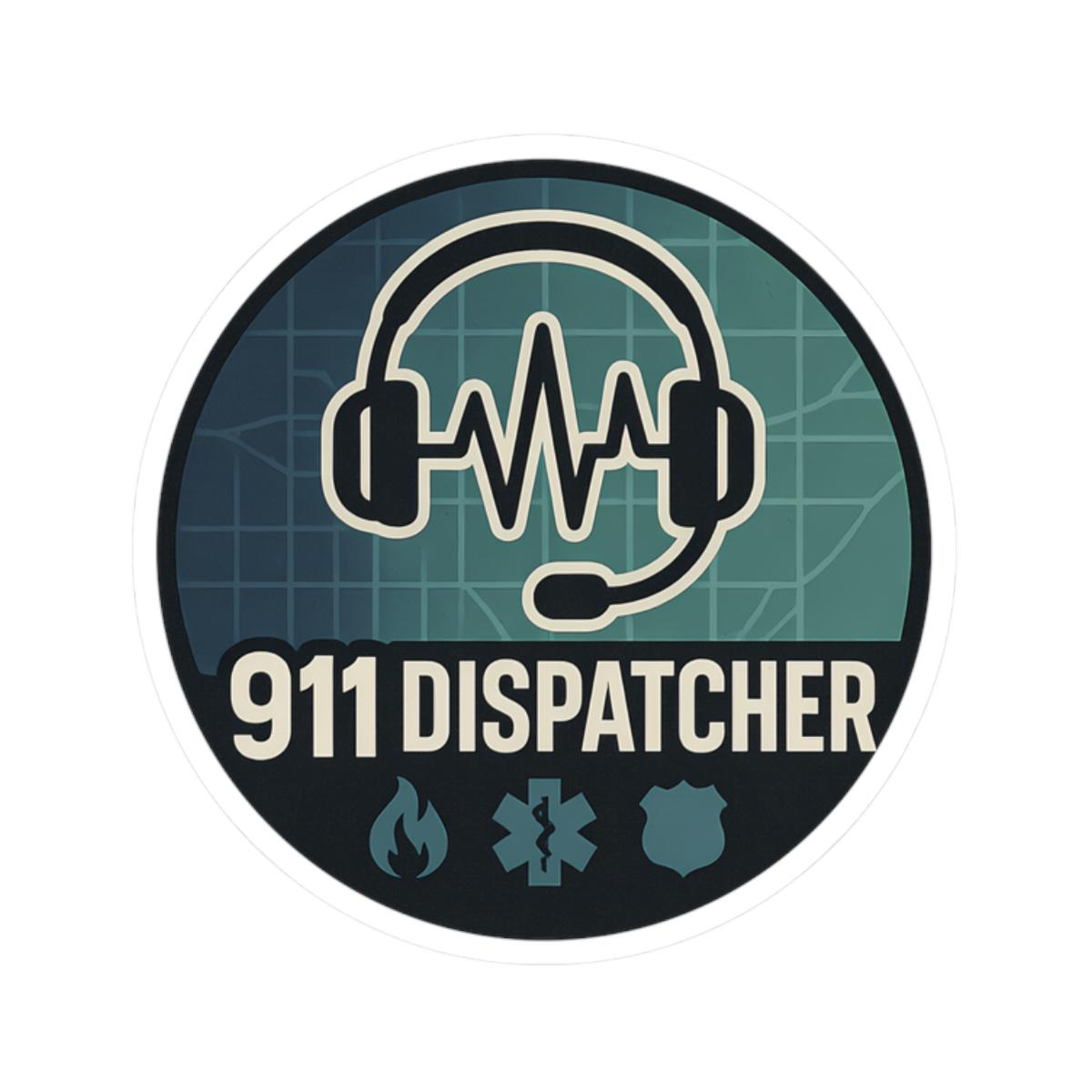 Sticker for 911 Dispatchers - Retro Headset Heartbeat Line Emergency ...