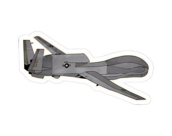 RQ-4 Global Hawk, Spy Plane Sticker for Aviation Fans, Military Enthusiasts, Flyers, Pilots, Air Force Airmen, Servicemembers, or Veterans