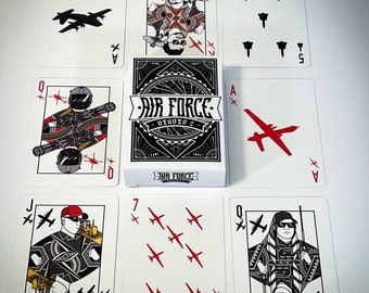 Air Force Heroes 2 Playing Cards – HH60 Pave Hawk, SR71 Blackbird, C130 Hercules, MQ9 Reaper Suit – Military Aviation Collectible for Airman