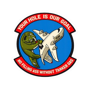 Pegatina para operador de pértiga de avión cisterna de la Fuerza Aérea, calcomanía divertida de humor de aviación militar, broma de reabastecimiento de combustible de la USAF, regalo grosero para pilotos, estilo parche de avión