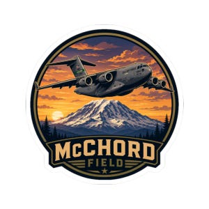Adesivo per veterani dell'aeronautica militare, adesivo di McChord Field, decalcomania souvenir della base militare, regalo JBLM Washington PCS