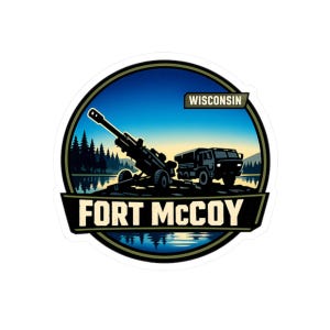 Adesivo per soldati, veterani dell'esercito, distintivo di Fort McCoy, Wisconsin, grafica per camion tattici e di artiglieria, souvenir di una base militare