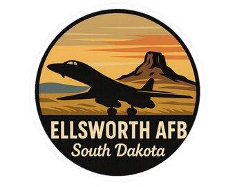 Ellsworth AFB South Dakota Sticker for Air Force Veterans, Military Families, B1 Bomber Lovers & Black Hills Travel Gifts