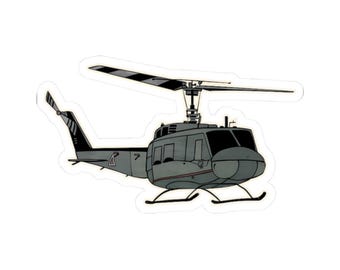 UH-1 Huey, Helicopter Sticker for Helicopter Pilots, Veterans & Aviation Fans - Vintage Army Chopper Vinyl Decal Gift for Laptop, Toolbox