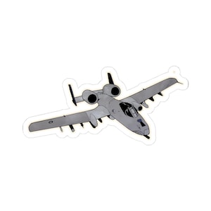 A-10 Warthog Thunderbolt II, Attack Aircraft Sticker for Aviation Historians, Military Pilots, Air Force Airmen, or Armed Forces Veterans