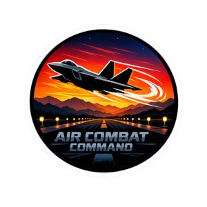 Sticker for Air Force Airman, Military Veteran, Air Combat Command, F22 Gift Idea for Laptop Water Bottle Toolbox Decal Humor Sticker