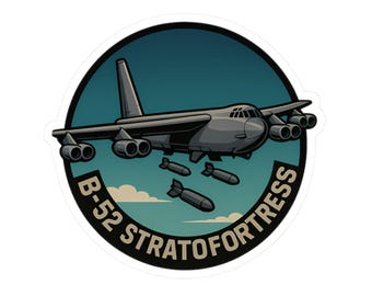 Pegatina para aficionados a la aviación, calcomanía del bombardero B-52, estilo parche Stratofortress, regalo militar de la USAF para pilotos, veteranos, observadores de aviones, Guerra Fría