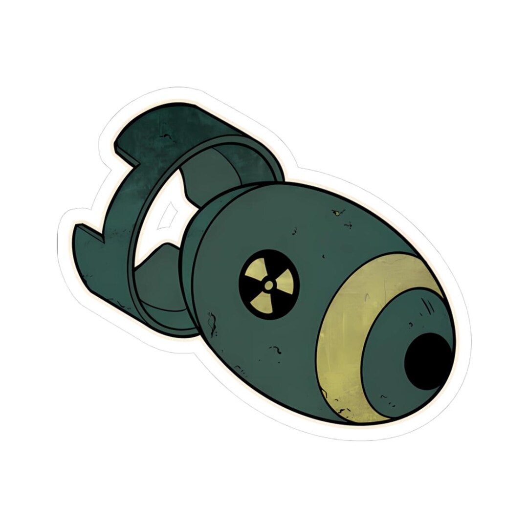 Simple Nuke Sticker Nuclear Bomb Sticker for Gamers, Cold War Aesthetic Vinyl Decal, Retro ...
