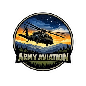 Klistermärke för flygentusiast, klistermärke för arméflyg, dekal för helikopterpilot, present till militärflyg, perfekt som resesouvenirer