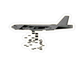 B-52 Stratofortress Bomber Sticker, Aviation History Art for Airmen, Veterans, Pilots, and Military Enthusiasts