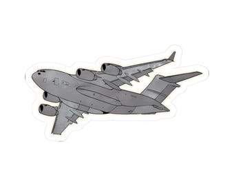 Avión de carga C-17 Globemaster, pegatina para veteranos de las Fuerzas Armadas, aviadores de la Fuerza Aérea, soldados del Ejército, fanáticos de la aviación o pilotos.