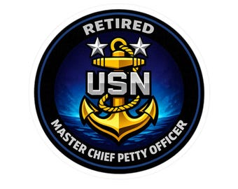 Pegatina para suboficial mayor retirado de la Armada, calcomanía de veterano de la USN, regalo de orgullo para suboficiales de alto rango, homenaje a la jubilación del servicio naval.