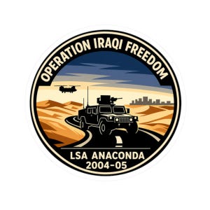 Aufkleber für irakische Kriegsveteranen, LSA Anaconda Deployment Aufkleber, Betrieb irakischer Freiheit Aufnäher Style, Balad Pakistan veteran Geschenk
