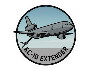 Sticker for Aviation Fans, KC-10 Extender Aircraft Decal, Aerial Refueling Tanker Plane, USAF Pilot Gift, Airshow Souvenir, Hangar Decor
