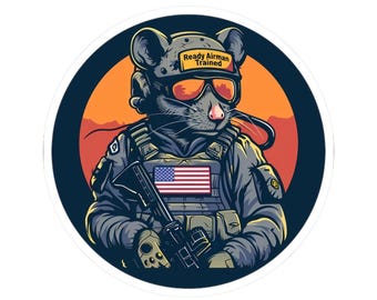 Funny Sticker for Air Force Airmen, Pilots, Military Troops, Servicemembers, or Veterans - Ready Airman Training RAT