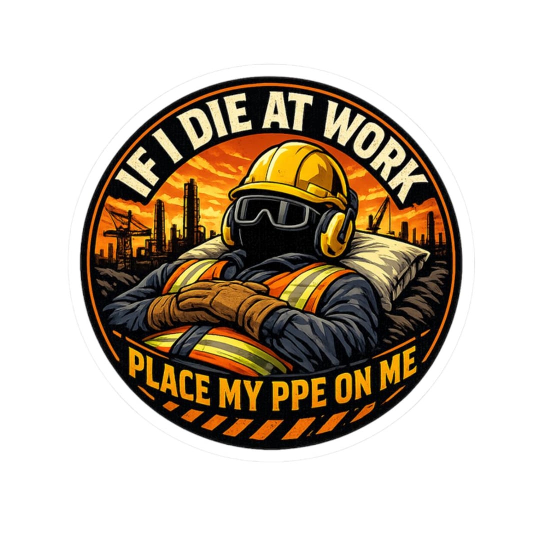 Sticker for Construction Worker, Funny Construction Sticker, Blue ...