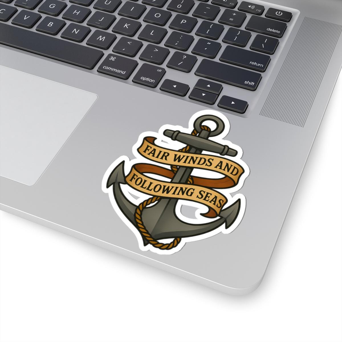 Nautical Anchor Sticker With Fair Winds and Following Seas Quote 