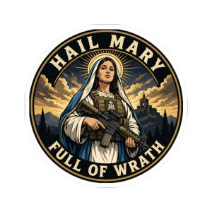 Hail Mary-klistermärke, taktiskt kristet dekal, vapenägarens trosgåva, böneminnesmärke för militärveteraner
