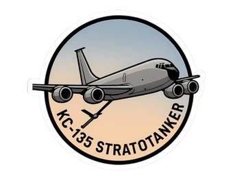 Sticker for Aviation Fans, KC-135 Stratotanker Air Refueling Jet Decal, Boom Operator Gift, Military Aircraft Art, Pilot Sticker Plane Lover