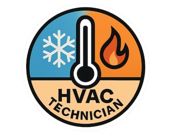 Sticker for HVAC Technicians - Funny HVAC Tech Gift, Heating Cooling Air Conditioning Thermostat Decal for Toolbox, Hardhat, Laptop