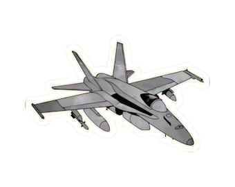 F/A-18 Hornet Fighter Jet Sticker for Aviation Fans, Military Enthusiasts, Flyers, Pilots, Air Force Airmen, Servicemembers, or Veterans