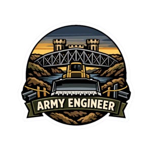 Army Engineer Sticker, Army Engineer Sticker, Military Engineering Pride, Gift for Military Engineers