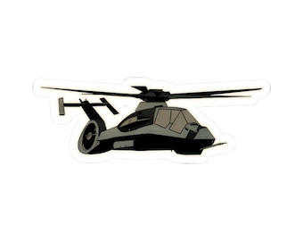 RAH-66 Comanche Helicopter Sticker, Stealth Military Aviation Art for Enthusiasts and Pilots, Perfect Gift for Aviation Fans