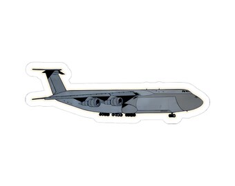 C-5 Galaxy Airplane Sticker for Pilots, Aircrew & Aviation Lovers | Military Cargo Jet Vinyl Decal for Laptop, Helmet, or Tool Box