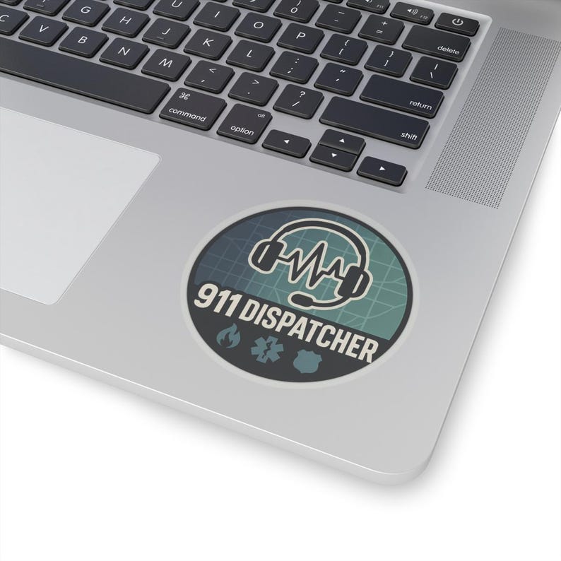 Sticker for 911 Dispatchers - Retro Headset Heartbeat Line Emergency ...
