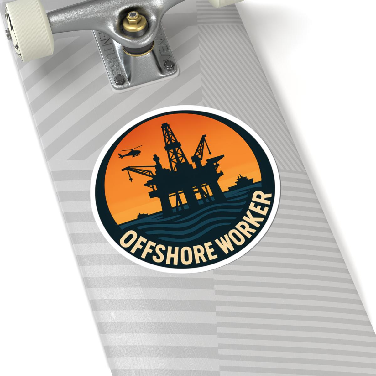 Sticker for Offshore Workers - Oil Rig Platform Sunset Decal for ...