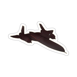 SR-71 Blackbird, Reconnaisance Aircraft Sticker for Aviation Fans, Military Flyers, Pilots, Air Force Airmen, Servicemembers, and Veterans