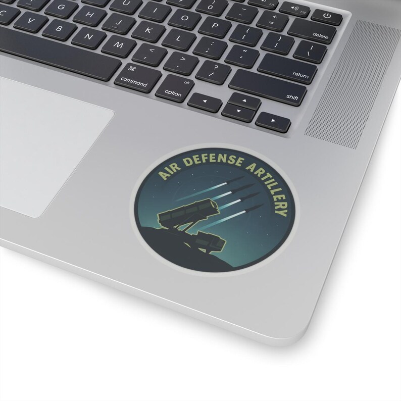 Sticker for Air Defense Artillery Soldiers & Veterans - Round Military ...