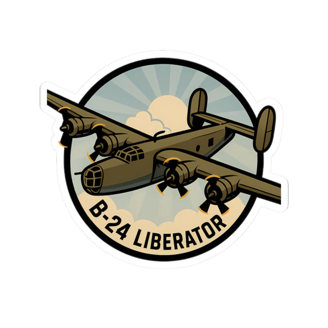 Sticker for Aviation Lovers, B-24 Liberator WWII Bomber Decal, Vintage ...