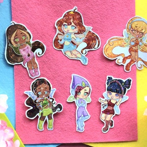 VENTE !! Stickers holographiques fées magiques | Stickers kawaii scintillants fan art de l'an 2000