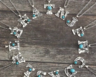 Boho Western Intial Necklace