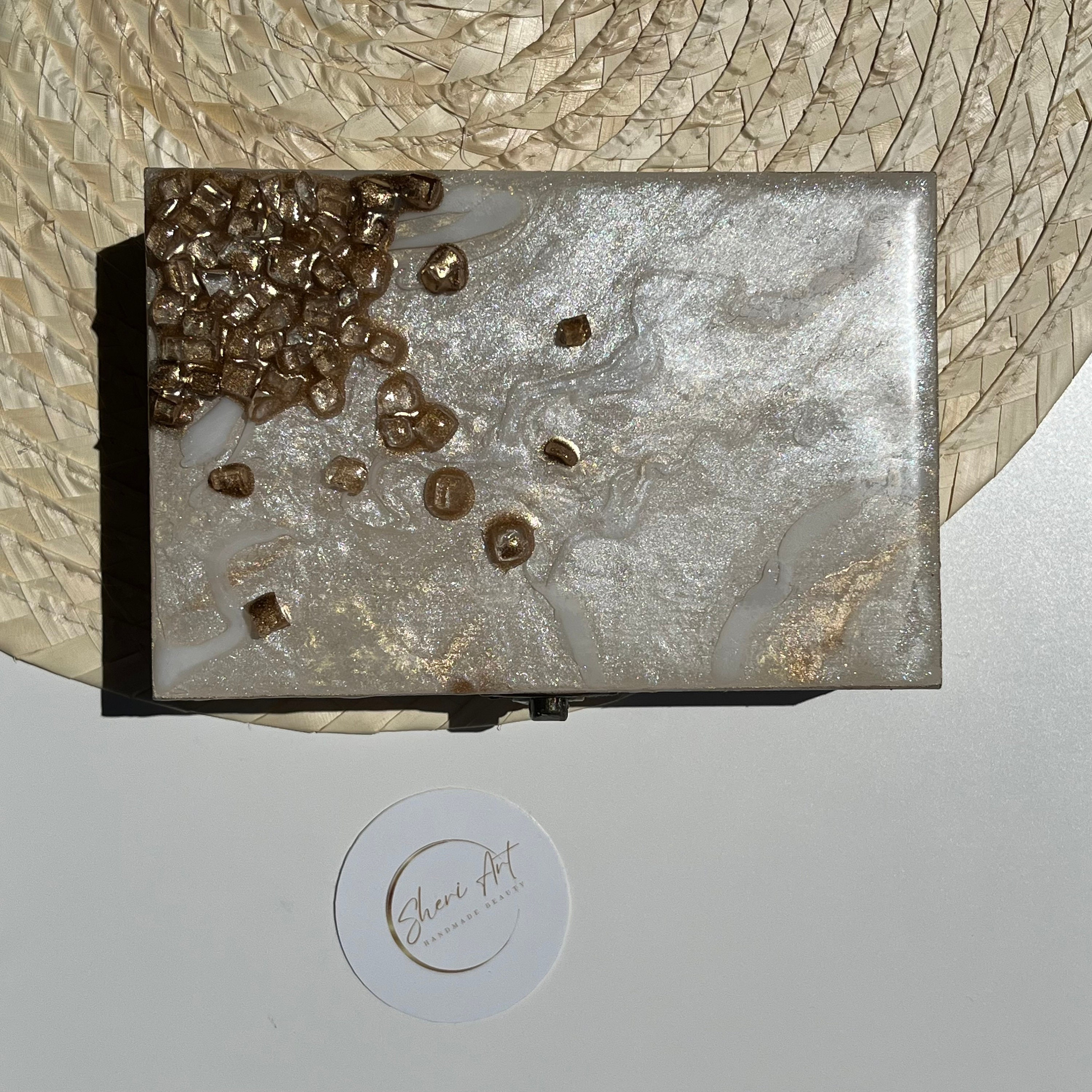 Stone Design Jewelry Box, Resin Art Jewelry Box, Jewelry Box, Resin Box