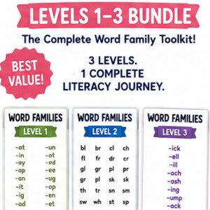 Word Families Toolkit Bundle | Early Reading & Phonics Activities (Printable PDF)