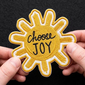 Custom Choose Joy Patch Positive Quote Embroidered Iron On Patch Inspirational Gift Cute Aesthetic Patch Motivation
