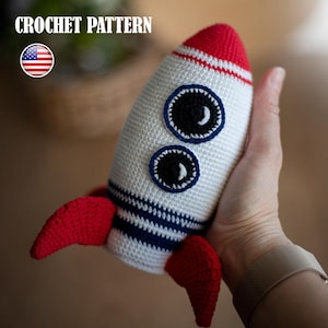 Häkelanleitung Rakete, Amigurumi Spielzeug, Weltraum Spielzeug (PDF-Anleitung)