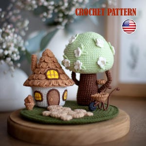 Amigurumi Häkelmuster Häkeln kleines Haus am Baum, Häkelmuster Haus, Muster Baum, Muster Garten Radvergaser, Häkelbaum, PDF Anleitung.