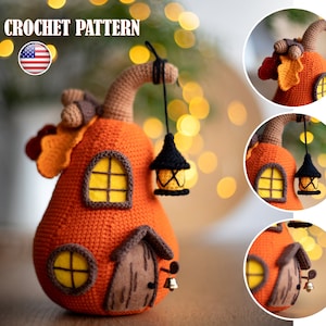 Amigurumi pattern crochet Pumpkin house, Pattern pumpkin, House for Halloween, Pattern house, Crochet house, Amigurumi house, PDF tutorial