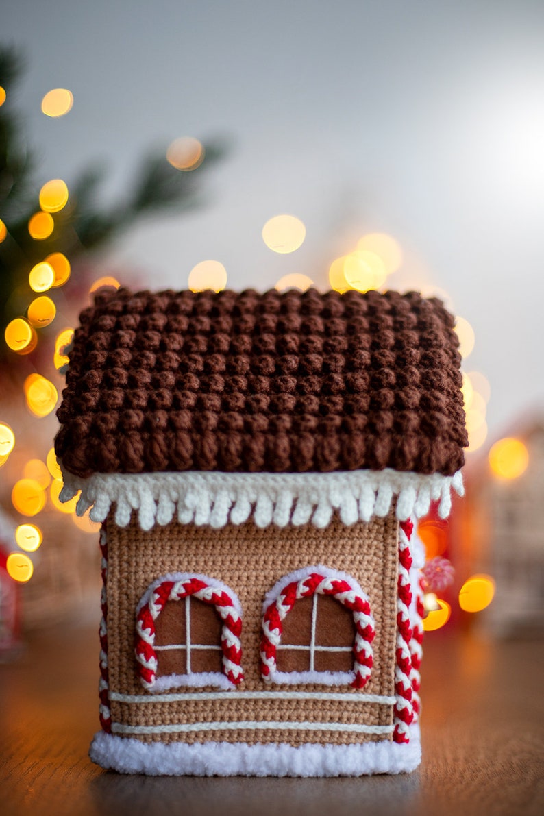 Amigurumi pattern crochet Gingerbread House, Christmas house decor, Pattern Gingerbread House, Crochet house, Amigurumi house, PDF tutorial image 6