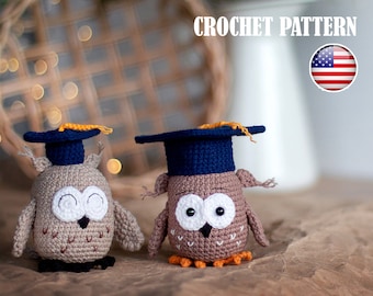 Amigurumi Pattern crochet Owl in hat, Amigurumi owl, Pattern owl, Amigurumi hat, Pattern birds, Crochet hat, PDF tutorial