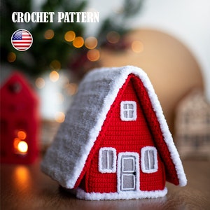 Amigurumi pattern crochet Scandinavian house, Christmas house decor, Pattern winter house, Crochet house, Amigurumi house, PDF tutorial