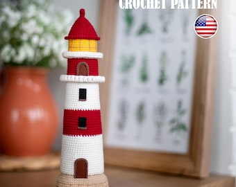 Crochet Lighthouse Pattern, Amigurumi Lighthouse (PDF Tutorial)