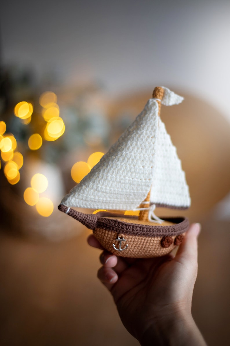 Pattern crochet Sailboat, Pattern Sailboat, Crochet boat pattern, pattern marine vessel, Amigurumi sailboat, sailboat crochet, PDF tutorial image 4
